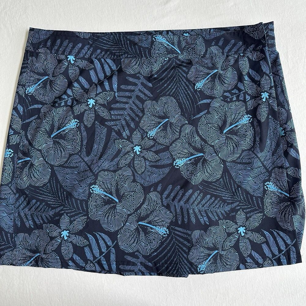 Rip Skirt Hawaii Maui Moonlight Floral Print  Length 1  Size XXL Blue Black - Picture 3 of 7